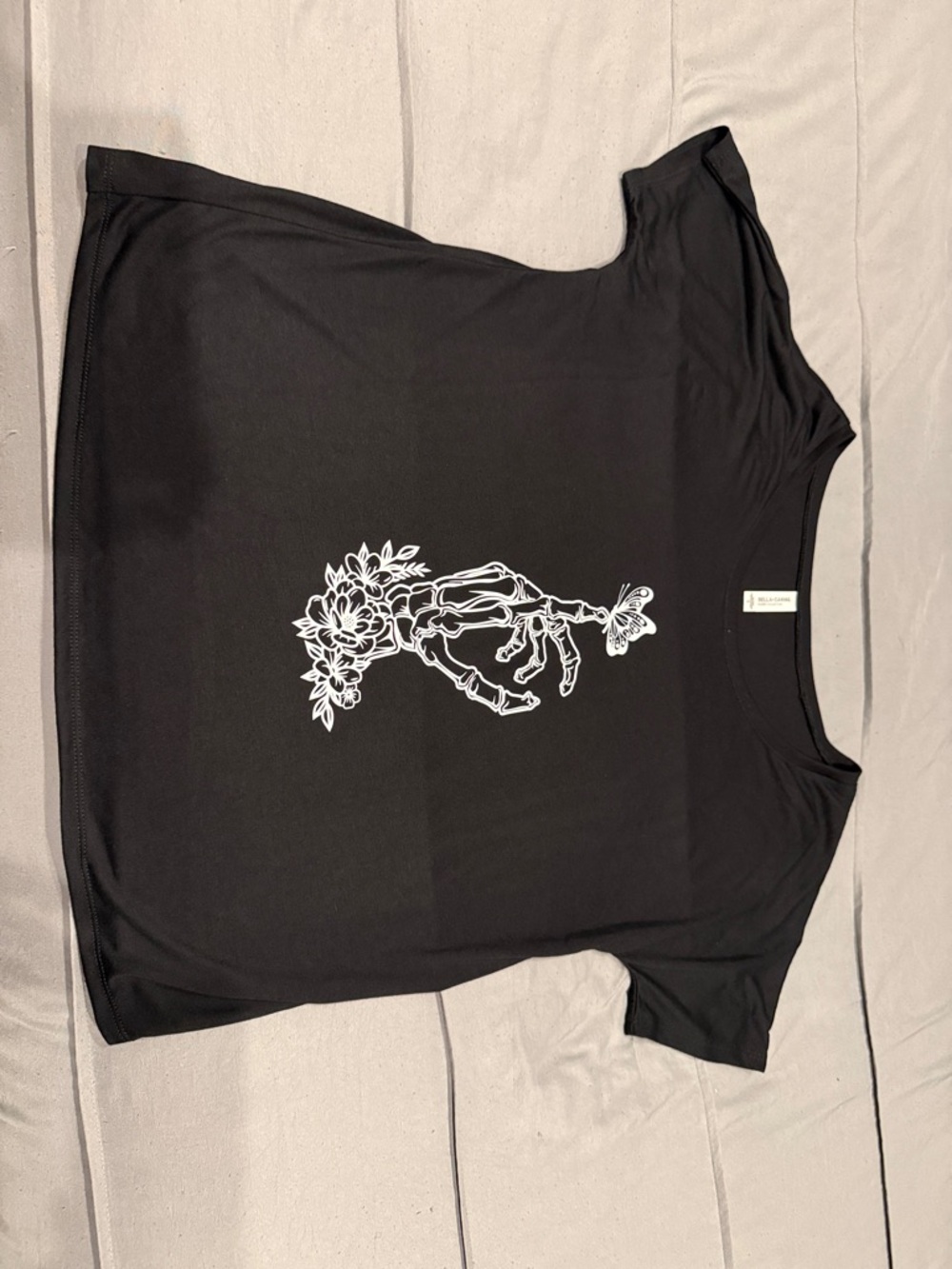 Bella Canvas Black slouchy Tee with Subtle Crew Neck Detail
